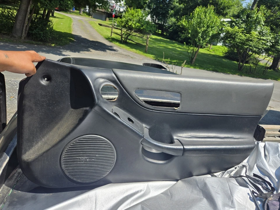 1993-1997 Honda Civic Del Sol Interior Door Panel Set Pair Left Right All Black - Image 2 of 2