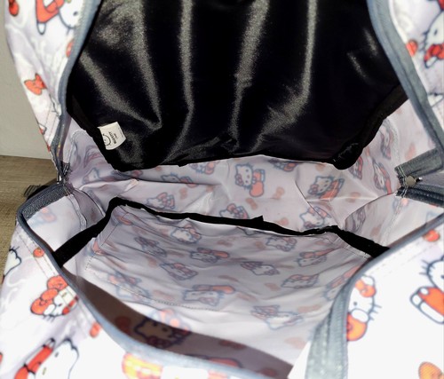 Sanrio Hello Kitty Bow Apple Print Light Gray School Backpack Book Bag Licensed - Picture 8 of 8