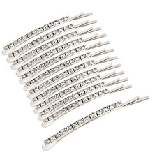 12 Pieces Rhinestone Bobby Pins, Silver Metal Hair Clips Diamond Bobby Pins Crys