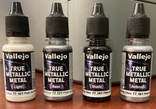 Vallejo 77251 True Metallic Metal STERLING SILVER 4 Shading Color Bottles Set