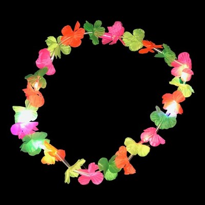 UV Light Up LED Hawaiian Lei - Strand Party blinkender Regenbogen