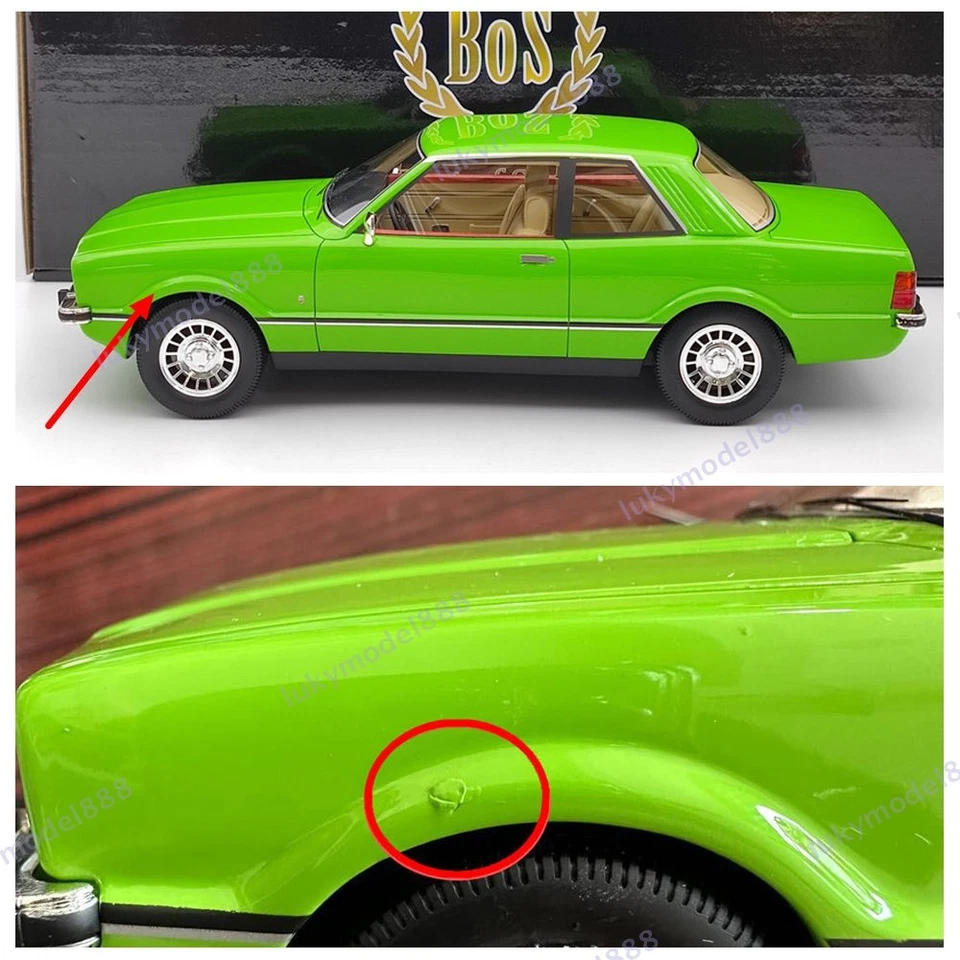 BOS 1/18 Ford Taunus TC2 Ghia 1976 Green BOS167 Resin Model Car Collection Used - Image 3 of 4