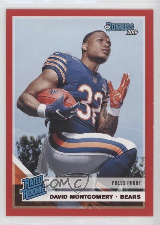 2019 Panini Donruss Rated Press Proof Red David Montgomery #311 Rookie RC 07rd