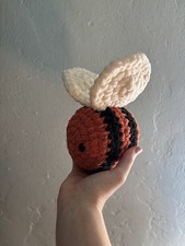 Handmade Crochet Bee Plushie Stuffed Animal Soft Toy for Kids and Adults