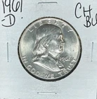 1961-D FRANKLIN SILVER HALF DOLLAR ~ CH BU ~ NICE COIN~