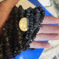 Wholesale Lot. 20 Strands Black Jasper 32" Chip Bead Necklaces. Metaphysical
