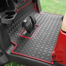 Golf Cart Floor Liner Mat 8mm Thick Rubber Full Coverage Fit for Club Red Trim