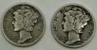 Lot Of 2 USA 90% Silver Mercury Dimes - 1939 D (VG) & 1944 (VG)