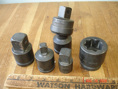 4 SNAP-ON 3/4'' DRIVE SOCKET ADAPTERS & PROTO 3/4'' DRIVE UNIVERSAL MECHANIC TOOLS