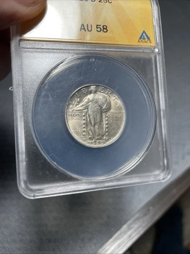 1929 D Standing Liberty Quarter, ANACS AU 58 Very Choice AU, Sharp and Lustrous!