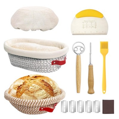 Oval & Round Banneton Bread Proofing Baskets with Liners & Covers Sourdough Kit