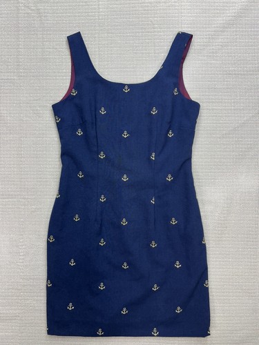 Vestido Vintage Misty Lane Azul Ware Ancla Bordado - Imagen 3 de 16