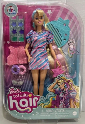 Barbie Totally Hair Star-Themed Blonde Doll Fantasy Hair NRFB
