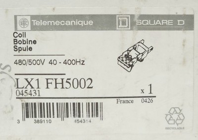 SQUARE D TELEMENCAIQUE LX1 FH5002 Magnetic Operating Coil 480 500 VAC 400 Hz
