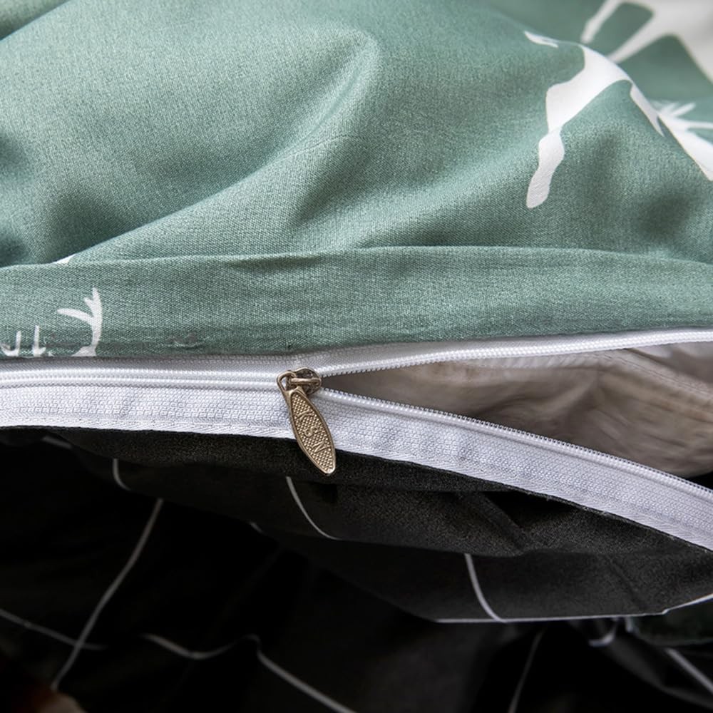 Christmas Deer Duvet Cover Queen Size,Christmas Tree Duvet Cover Set Reversib...