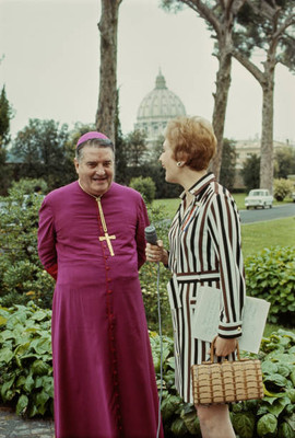 Cardinal designate Bishop John Wright Pittsburg interviewed by an - Old Photo