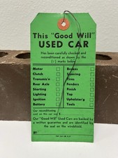 Vintage Pontiac Good Will Used Cars Dealer Hanger Tag Original Nos Dated 8-53