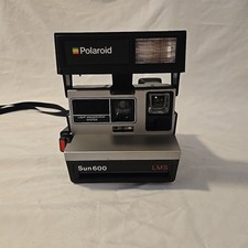 Vintage Polaroid Sun 600 LMS Instant Camera Black Untested Excellent Shape