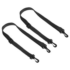 2Pcs 20mmx1.1m Replacement Shoulder Strap Swivel Clips Hooks Buckle Belt Black