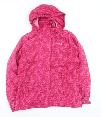 Regatta Teens rosa Schmetterlingsdruck wasserdichte Regenjacke mit Kapuze Größe 14