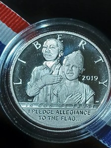 2019 Proof US Half Dollar American Legion 100th Anniversary 50c Coin Box and COA