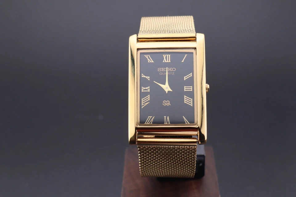 РЕДКИЙ Seiko тонкий золотой кварц мужские наручные часы - Бесплатная доставка - Изображение 3 из 4