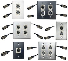 PROCRAFT Stainless Pro Audio Installation Wall Plate Loaded w/ Pigtail Cable USA
