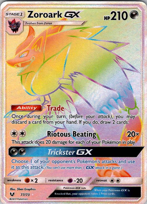 Zoroark GX (Secret) Shining Legends 77/73 Holo NM