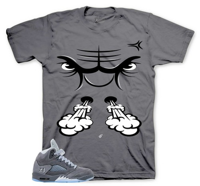 #ad #ad Shirt To Match Jordan 5 Grey Wolf Raging Face Tee $23.99