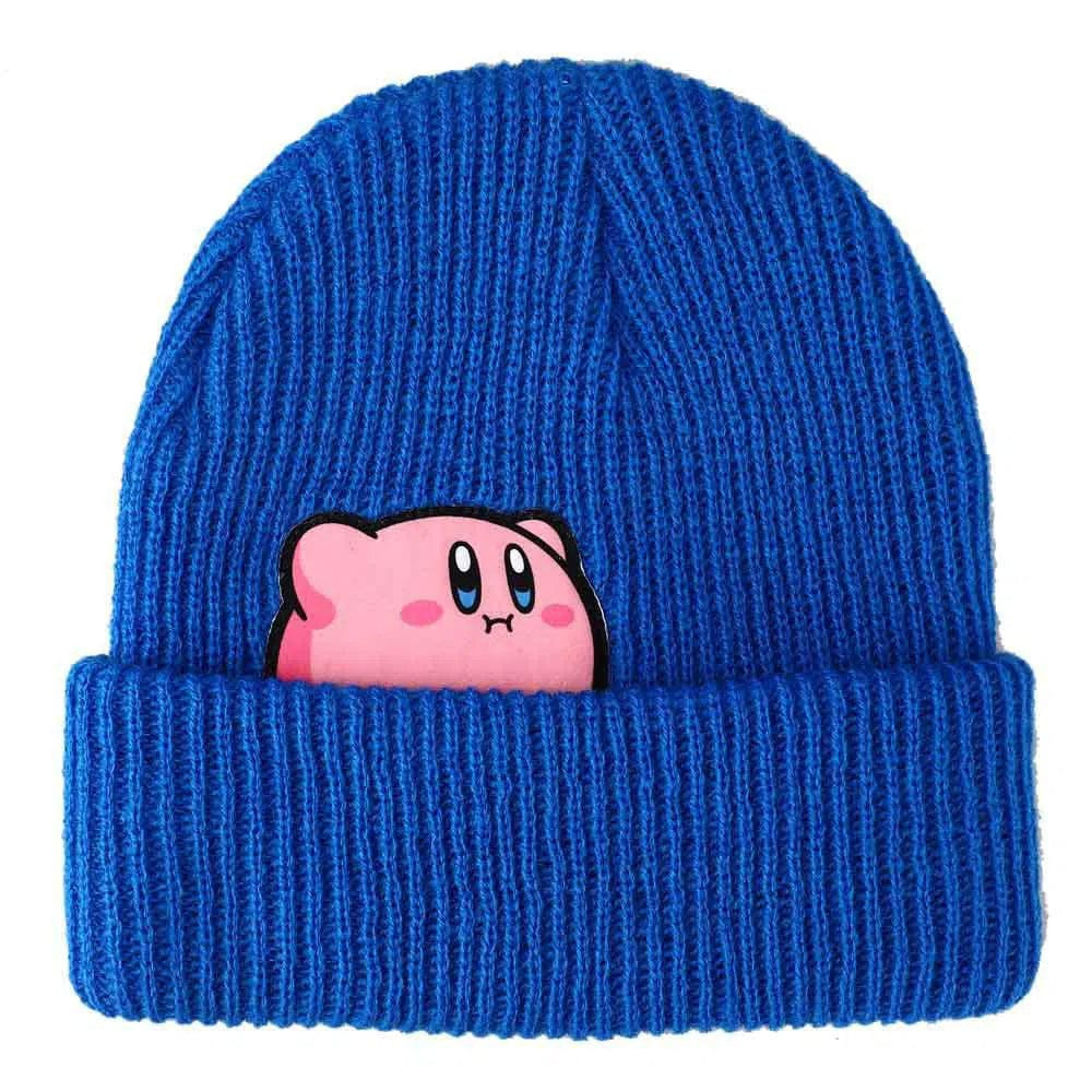 Kirby Peek-a-Boo Snacks Blue Cuff Beanie - Bioworld