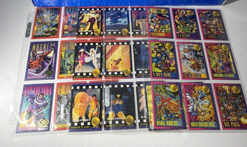 JUEGO COMPLETO DE CARTAS X-MEN SERIE 2 MARVEL CON 9 CARTAS ESTAMPADAS DORADAS LOTE RARO 1-100 Foto 2 de 3