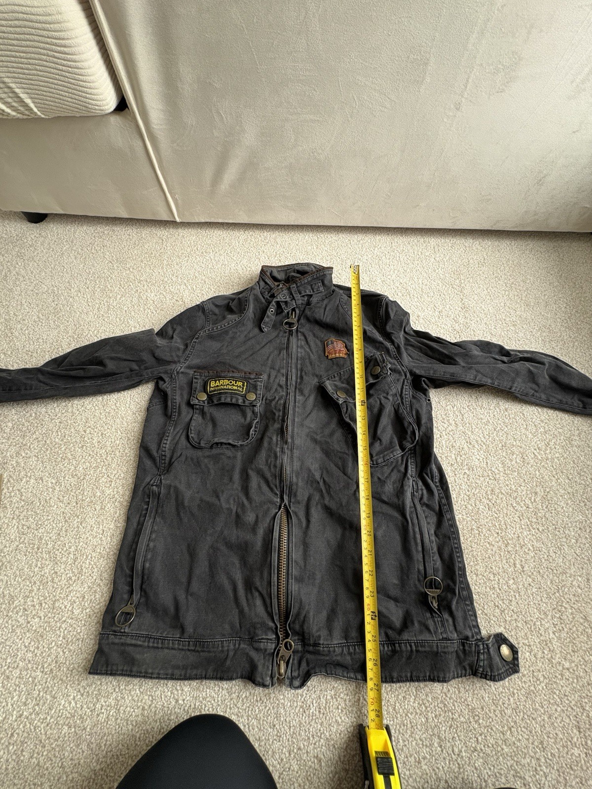 Barbour Steve McQueen Denim Jacket Size Medium Measurements On Photos image 6