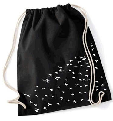 Birds Gym Bag Cotton Backpack Sports Bag Jute Shopping Bag Handbag