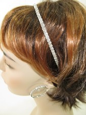 Rhinestone Headband 2 Row Silver Wedding Crystal Hair Jewels Bling Crown Bride