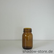 Apothekerglas, Vorratsglas, Weithalsflasche, 100 ml, GL40, braun, inkl. Deckel