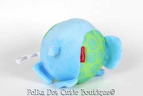 Fisher Price Peluche Azul Verde Peluche Elefante Campana Sonajero Peluche Juguete Usado en Excelente Condición - Imagen 3 de 3