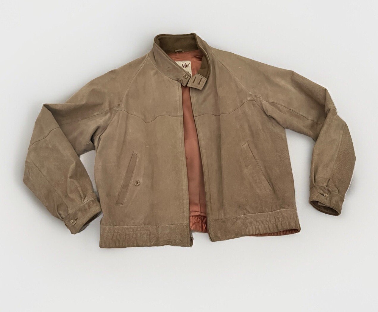 Vintage 70s Rockabilly Suede Leather Ricky Jacket M Clipper Mist London Fog