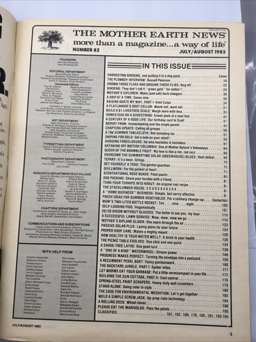 The Mother Earth News August 1983 Homesteading #82 Off Grid Farming Water Wheel - Picture 2 of 2