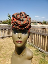 Brown, Red And Black Ankara Headwrap; African Headwrap; African Fabric