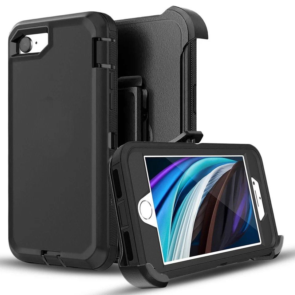 For iPhone SE 6 7 8 Plus Case Phone Cover Shockproof Belt Clip +Screen Protector - Image 3 of 4