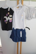 4 PC SET Girls Size 4 Jumping Beans Tops Shorts Skirt/skort NWT Lot NEW Unicorn