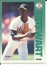 1992 Fleer Baseball Card #268 Dave Stewart ATHLETICS (SD268-1)