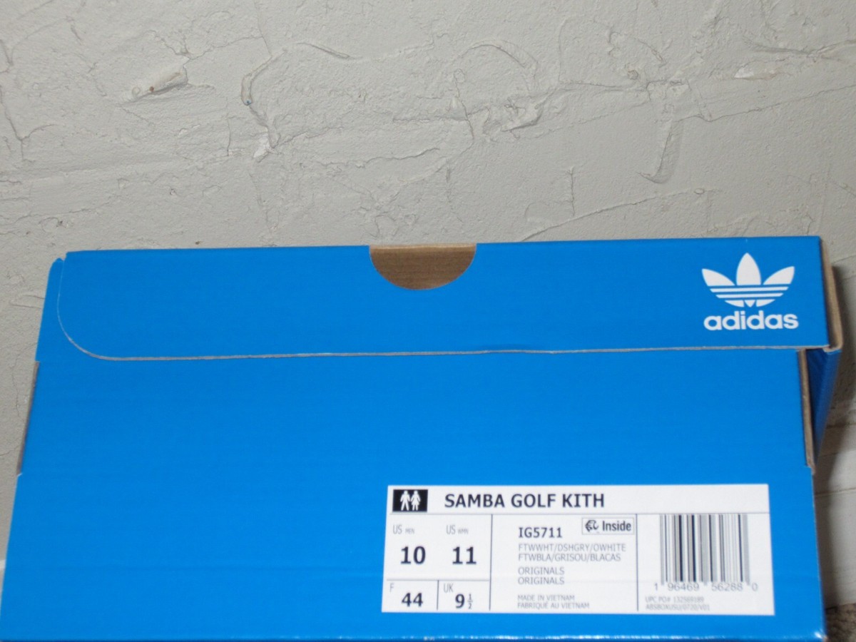 Kith x adidas Samba Golf White / Grey / Off White Size 10 NEW