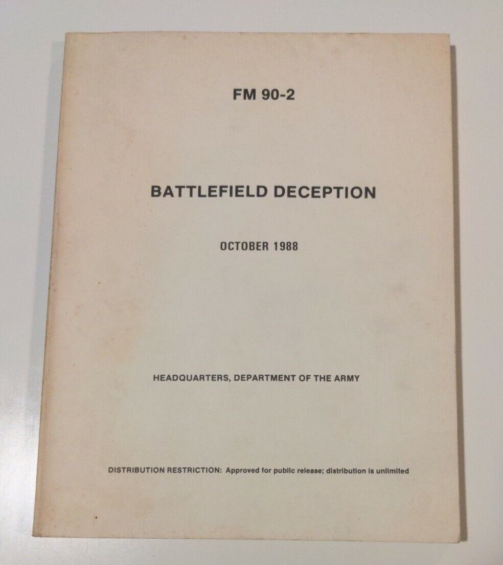 Vintage Battlefield Deception Book, Department Of The Army 1988