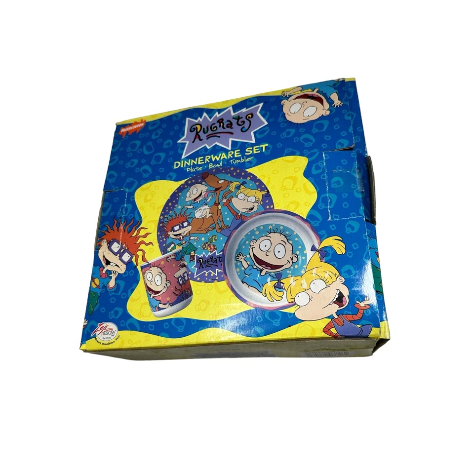 Juego de tazones de plato Nickelodeon Rugrats vajilla platos infantiles vintage años 90 Foto 2 de 3