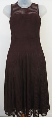 Christian Dior Raf Simons Burgundy Wine Knit Sleeveless Dress Size 36