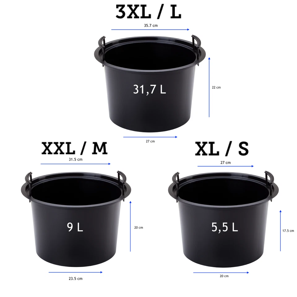 Hoher Pflanzkübel Slim Rund mit Einsatz – Wellen-Dekor, Kunststoff, bis 79 cm - Bild 4 von 4