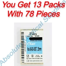 *78-Pieces* Kerr K-Files Hand Files Size-45-80 ASST Length 25mm 61395