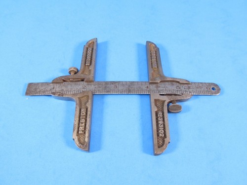 lot of 2 Preston square heads or depth gauges w/ Preston rule Birmingham England
