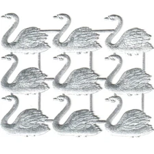 Scrap Diecut German Dresden Silver Foil Paper Swans Victorian Crafts
